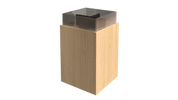 Discounter cube in hout met opbergmogelijkheden