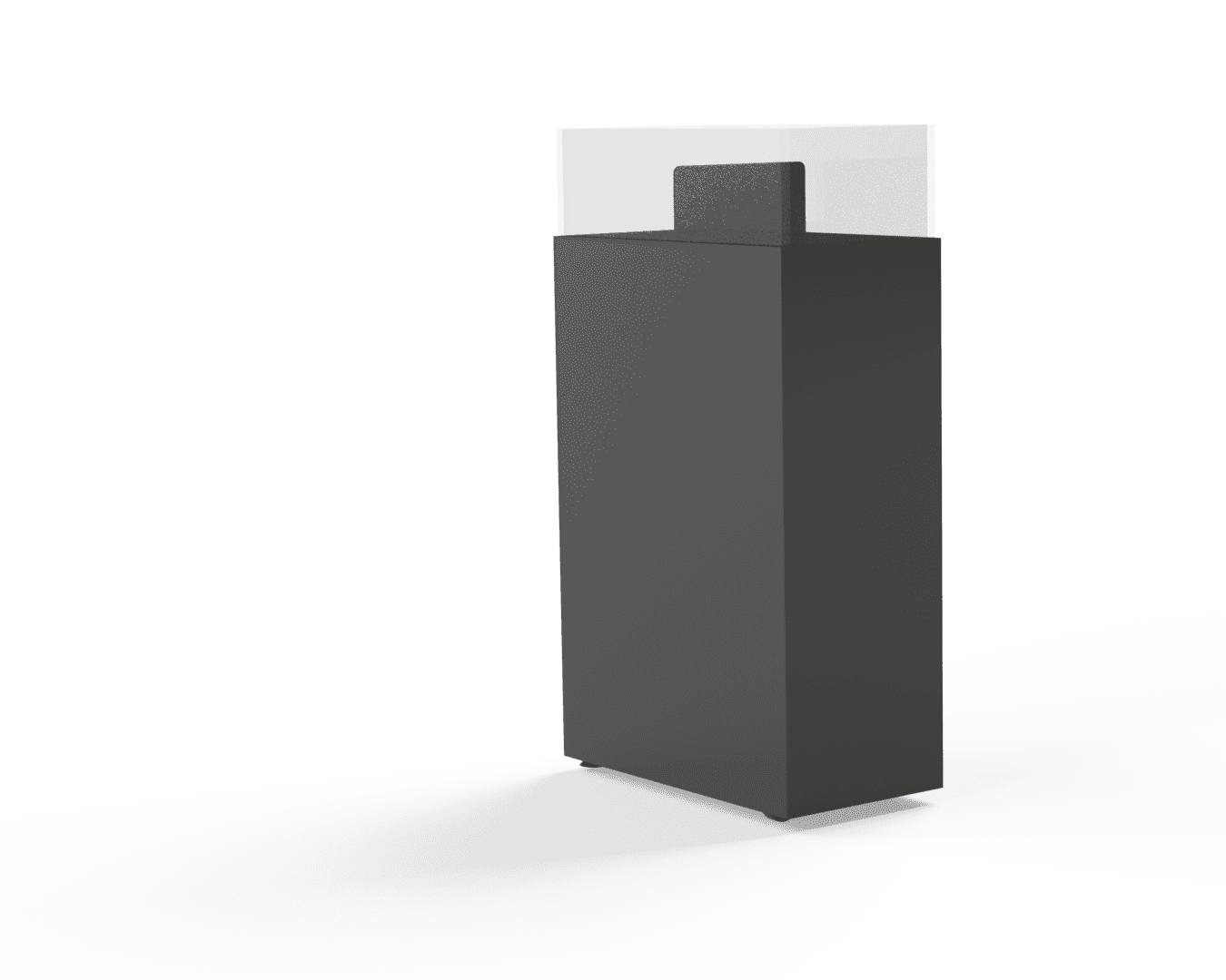 Discounter cube 267x497x950 - 4 doorzichtige glazen zijkanten inclusief scheidingsschotten 