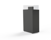 Discounter cube 267x497x950 - 4 doorzichtige glazen zijkanten inclusief scheidingsschotten 