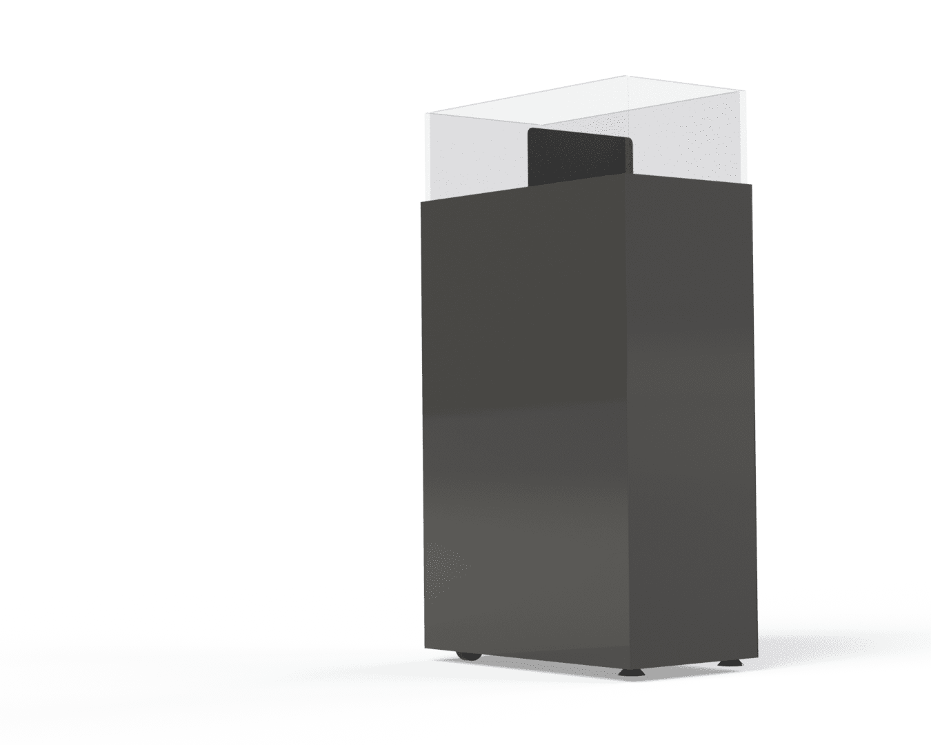 Discounter cube 267x497x950 - 4 doorzichtige glazen zijkanten inclusief scheidingsschotten 