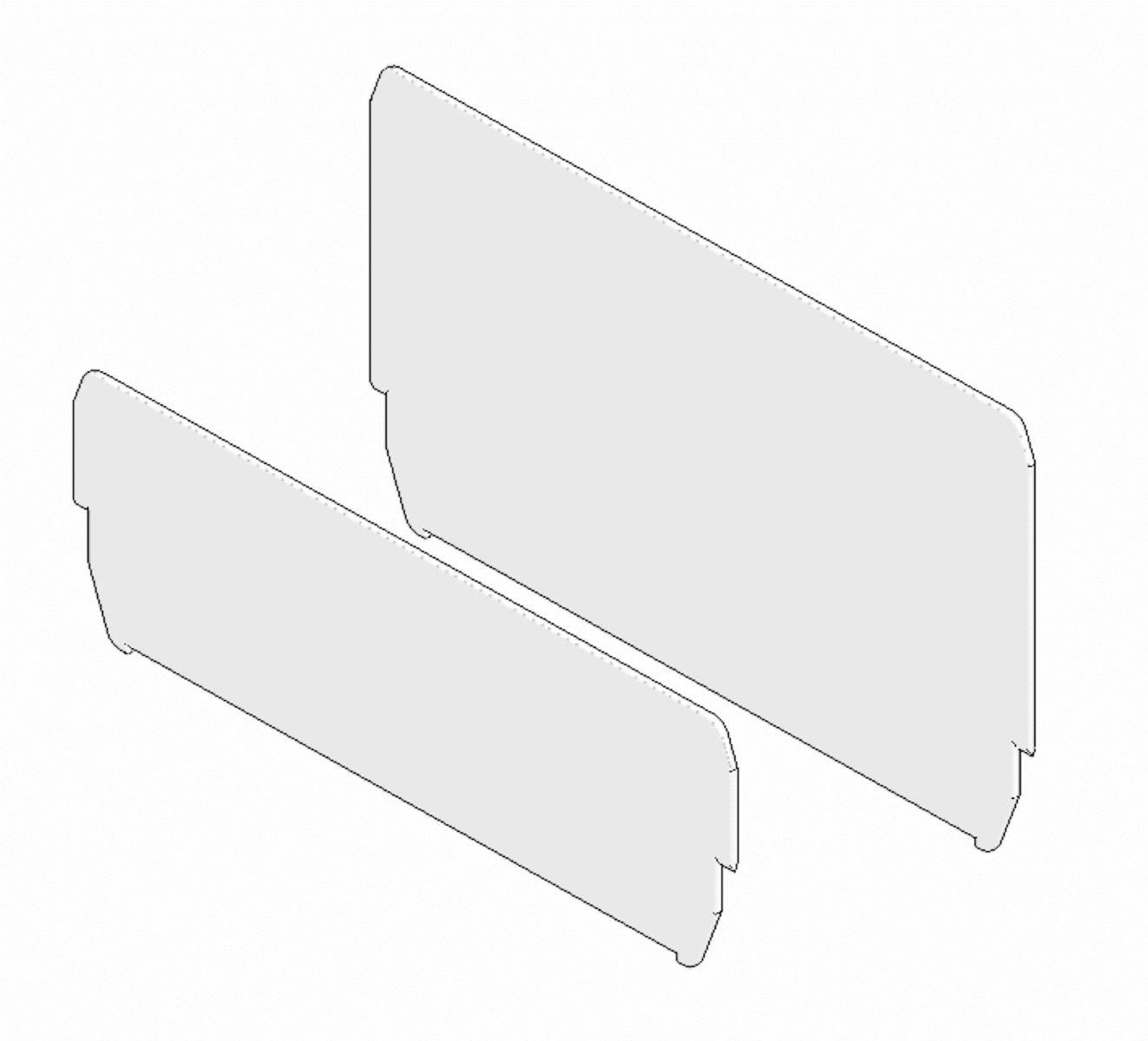 Séparation plexiglas Haute h. 64 mm - 400 pc